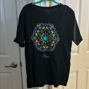 Cannabis Black Graphic T-Shirt with Colorful Design